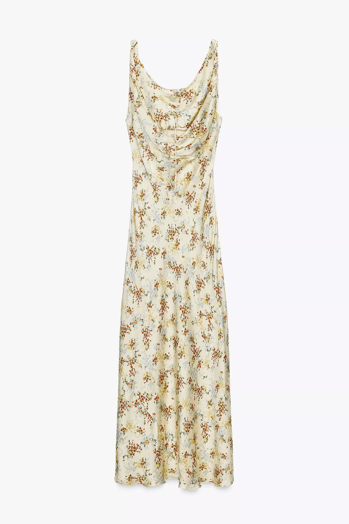 Zara Collection Printed Satin Dress Yellow Size Medium