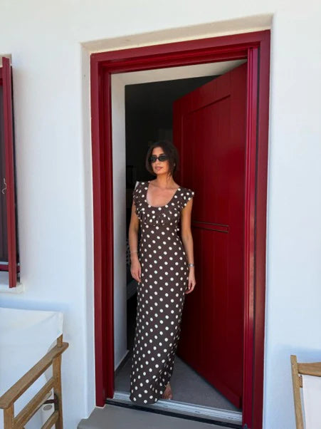 Designbysi Luna Dress Brown/Yellow