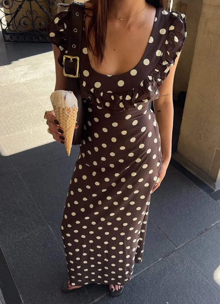 Designbysi Luna Dress Brown/Yellow