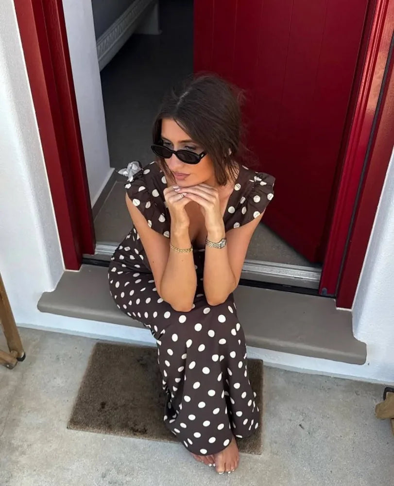 Designbysi Luna Dress Brown/Yellow