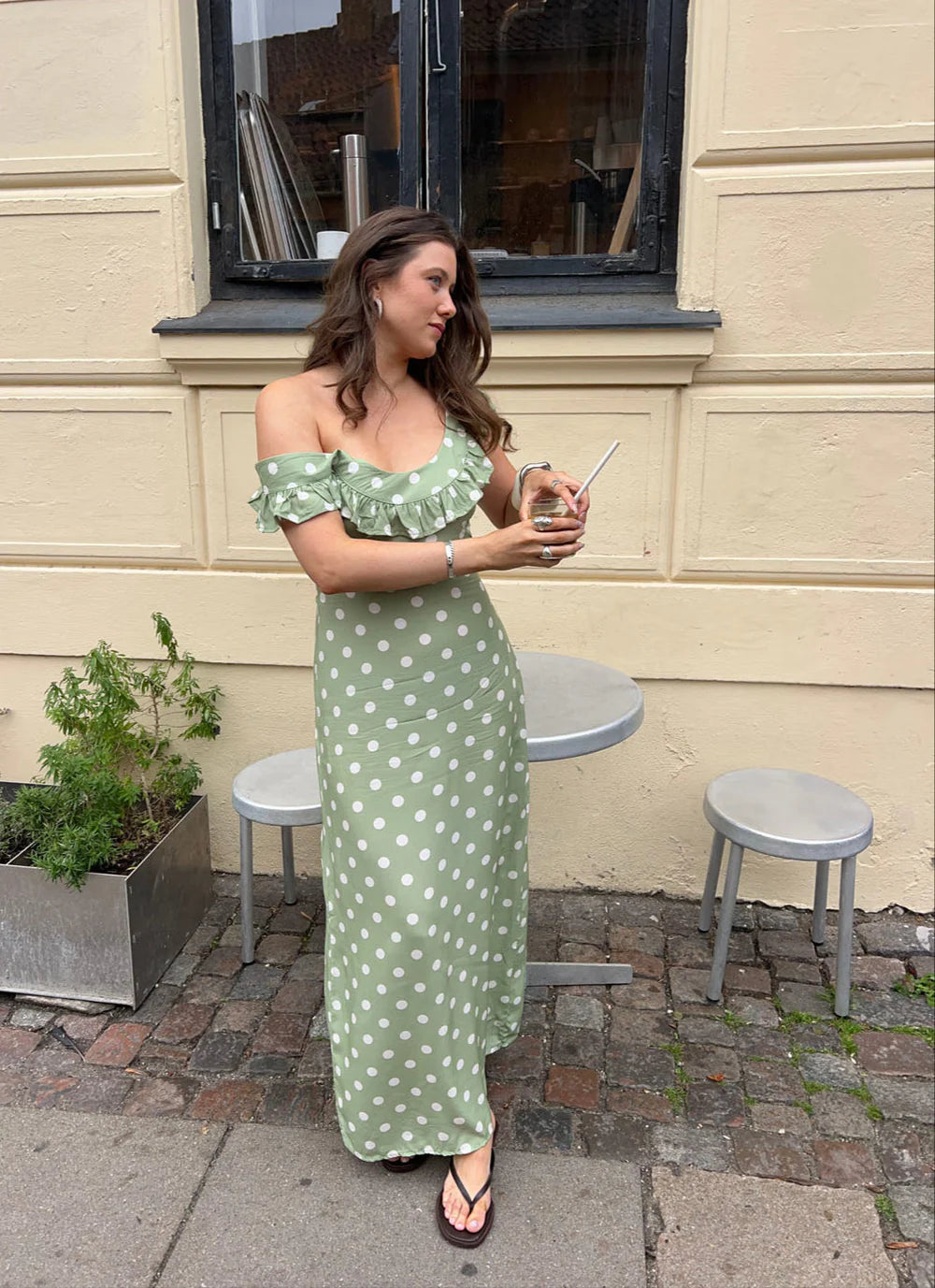 Designbysi Luna Dress Green/White