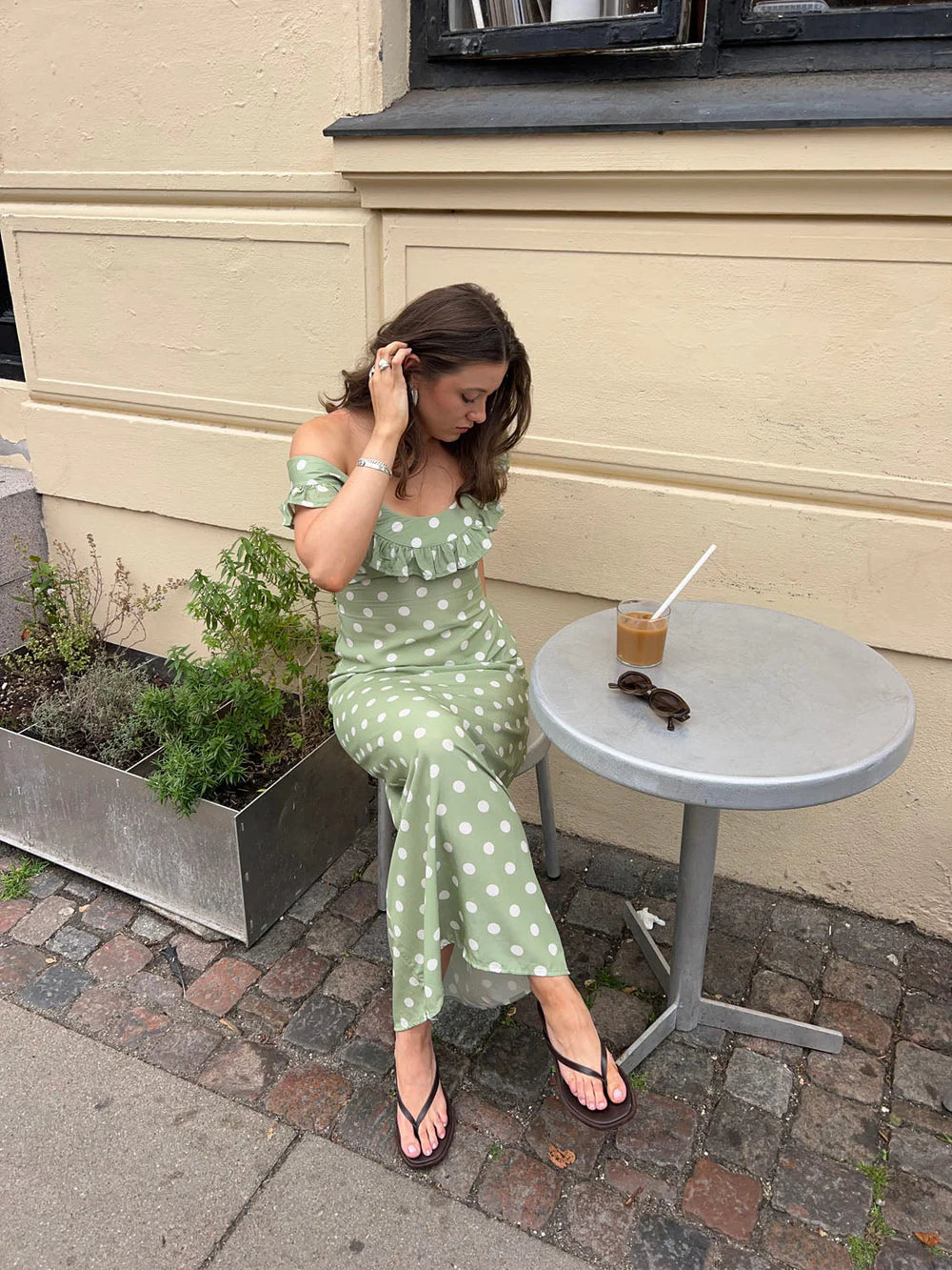 Designbysi Luna Dress Green/White