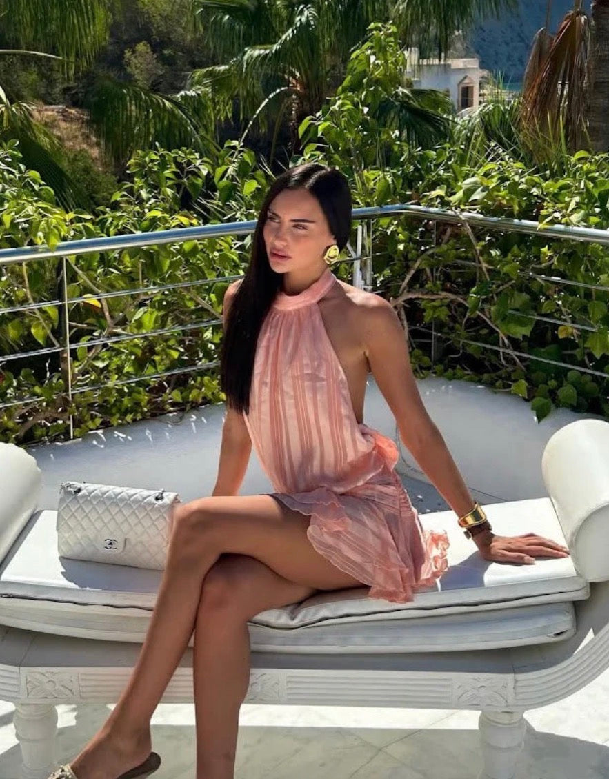 Peppermayo Willow Chiffon Mini Dress Orange