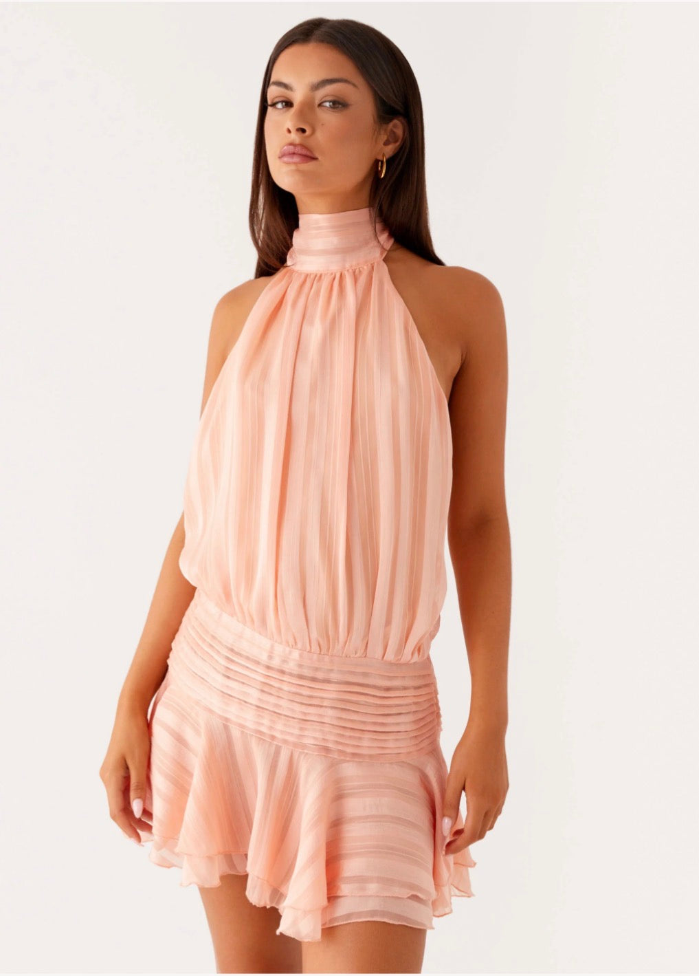 Peppermayo Willow Chiffon Mini Dress Orange