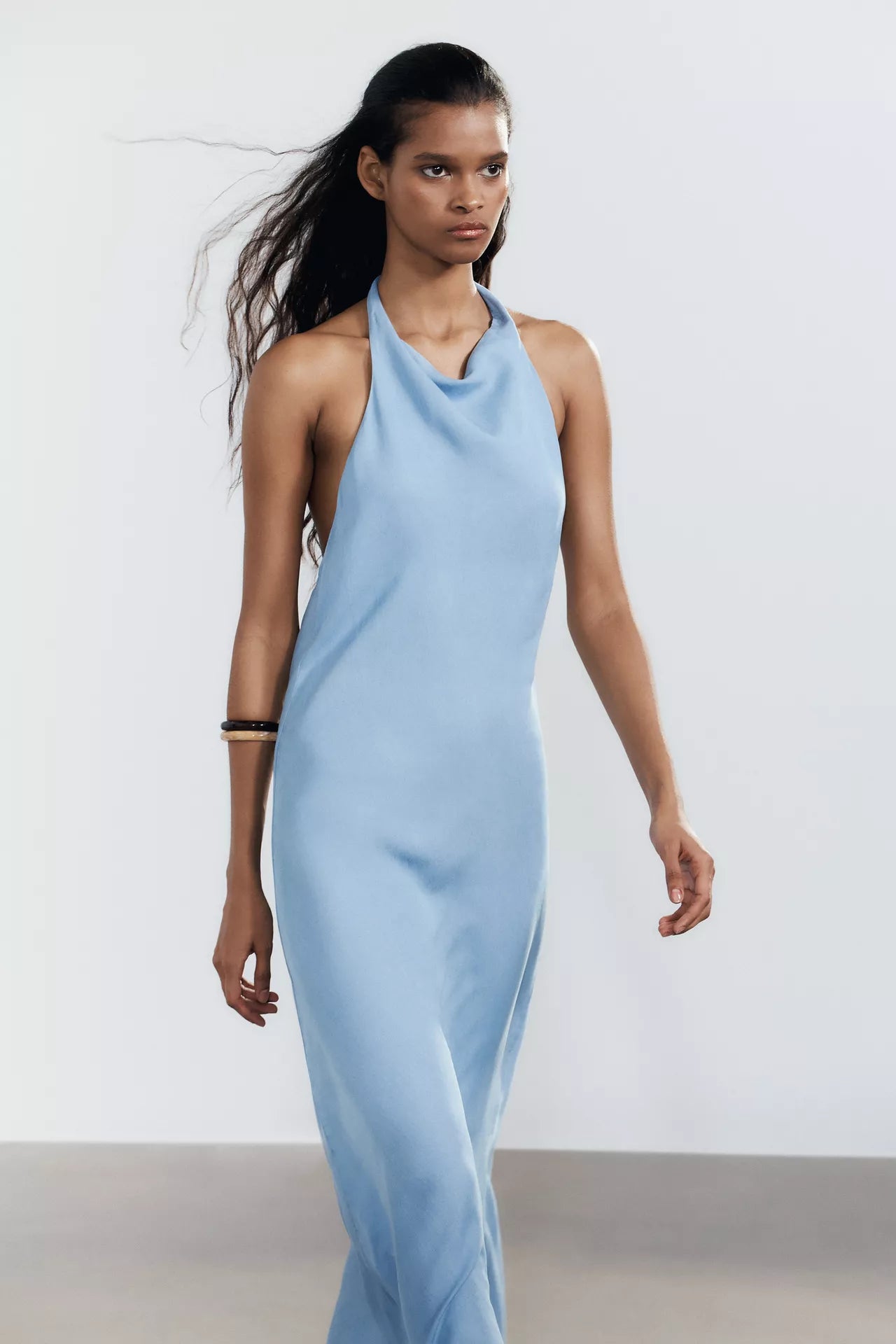 ZARA – Flowing Halter Dress (Size M)