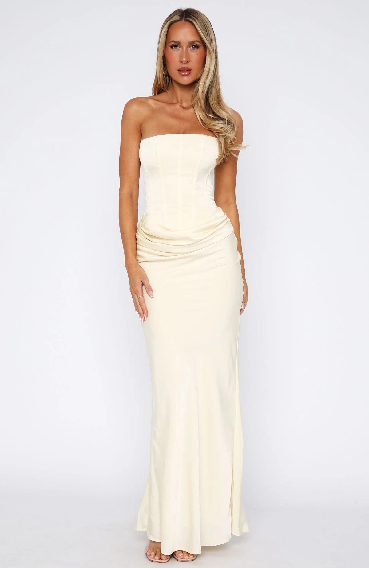 White Fox – Love This Feeling Maxi Dress (Butter, M)