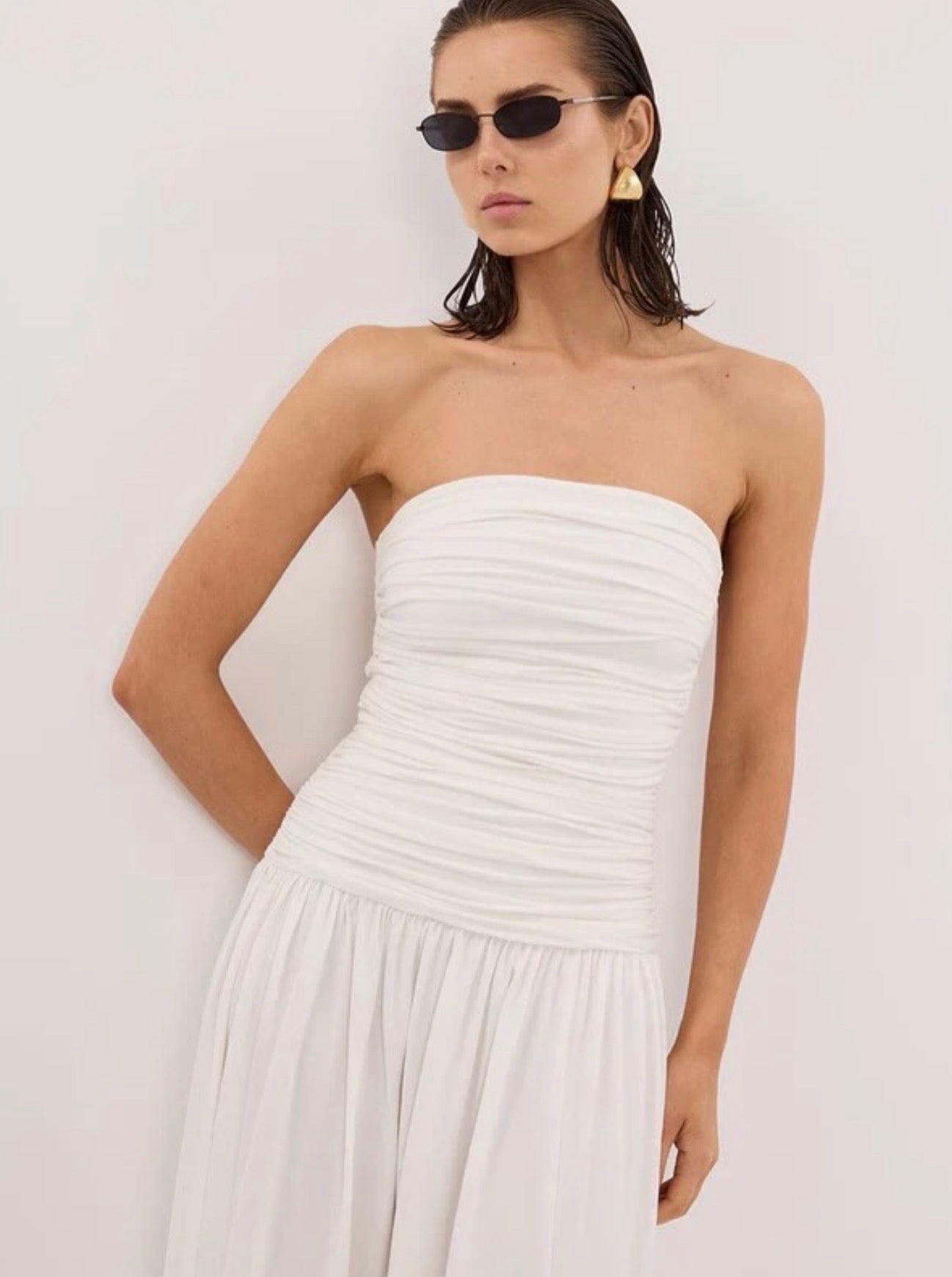 Diish Shari Strapless Midi Dress