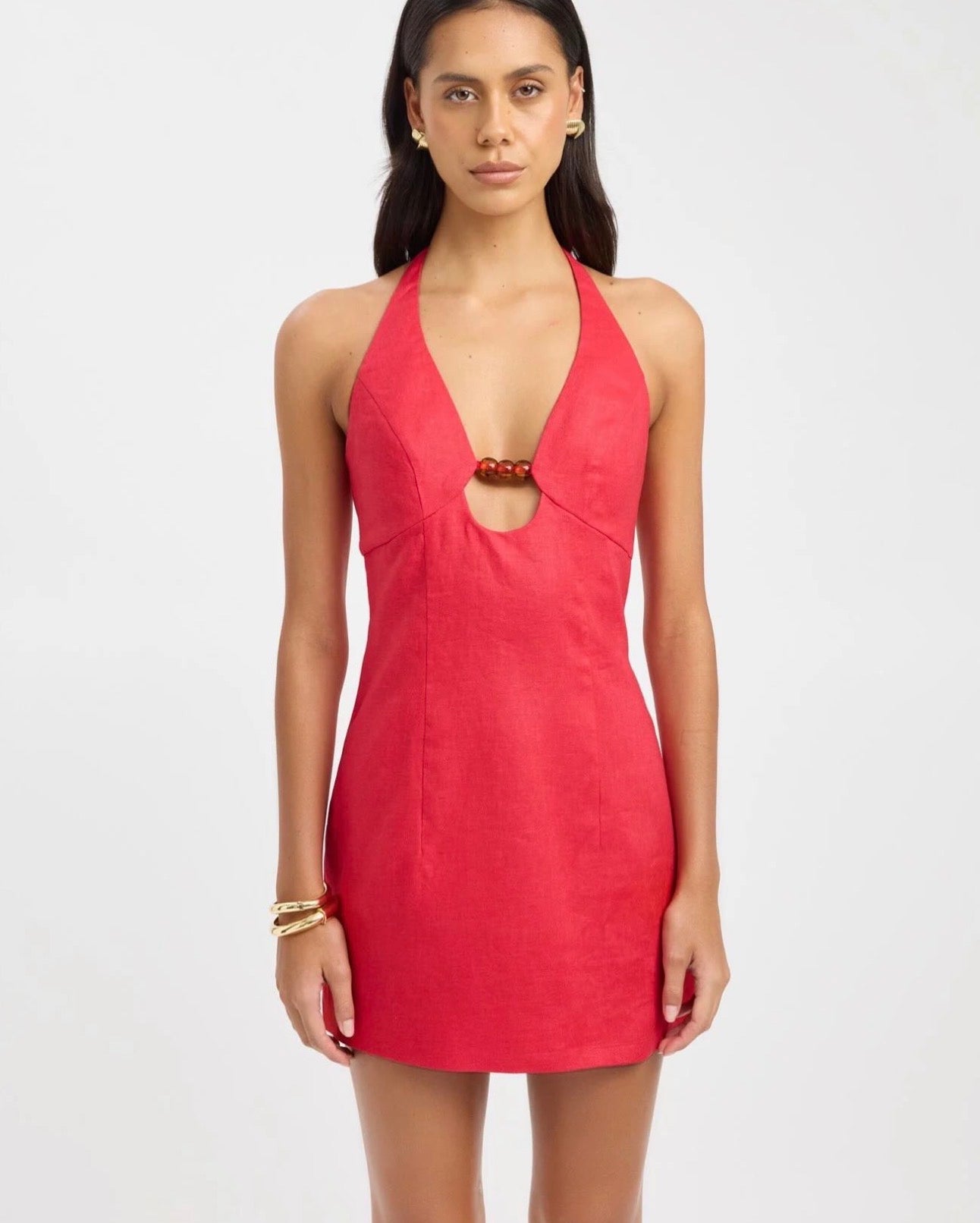 Kookai Palm Bead Mini Dress